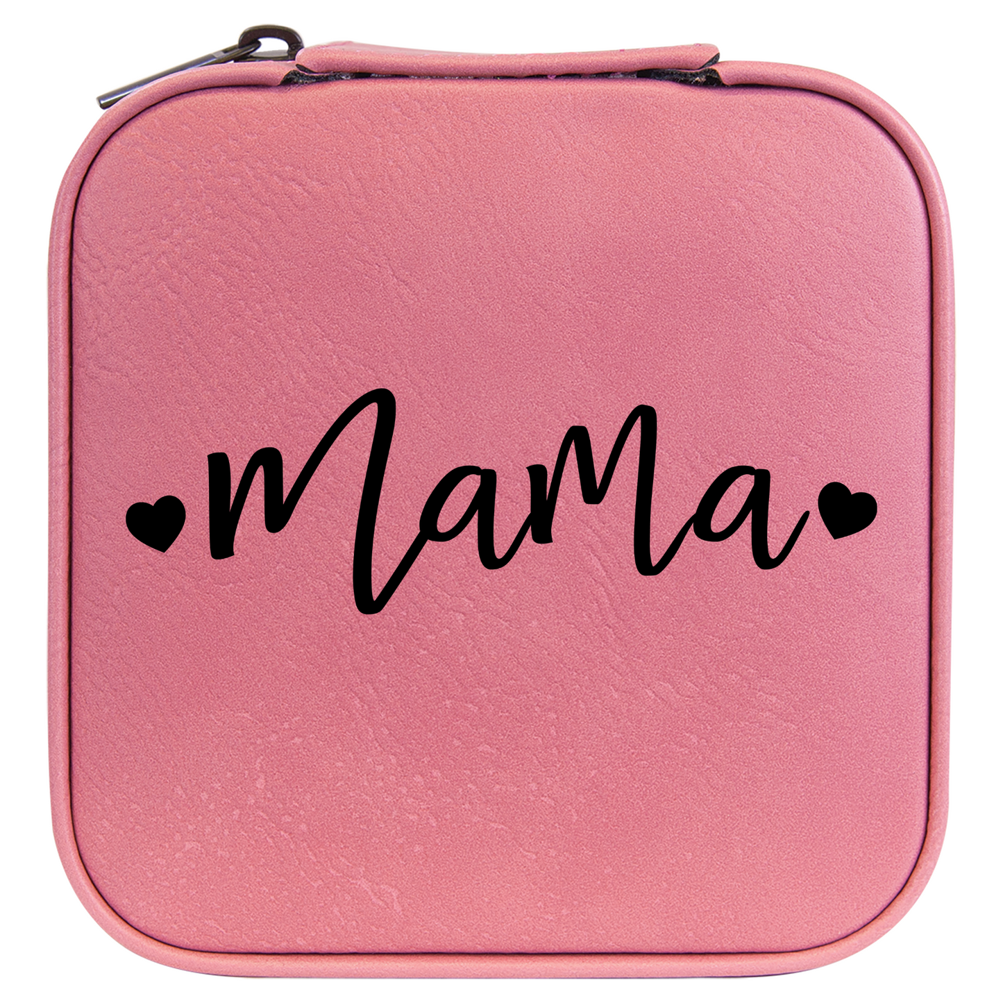 Mama Laser Engraved Faux Leather Travel Jewelry Box