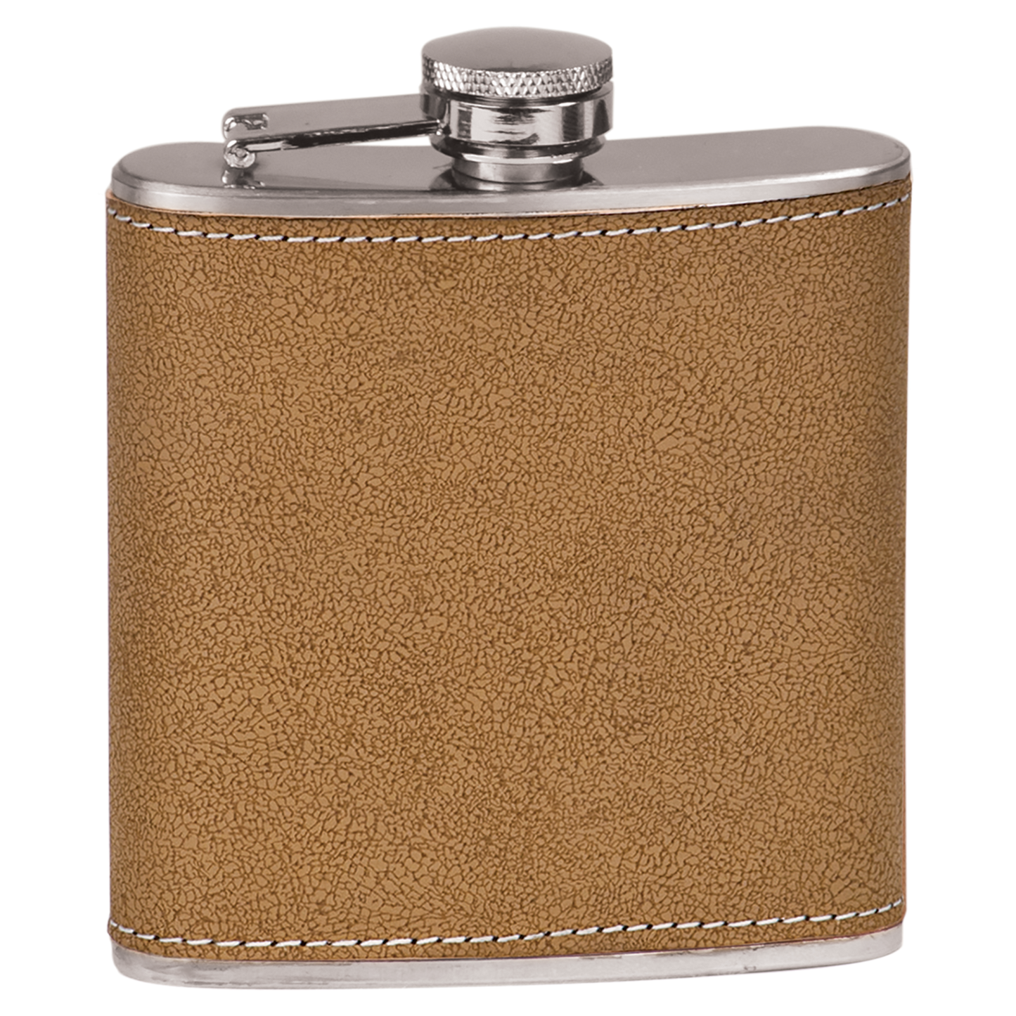 Engraved Faux Leather 6 oz. Flask