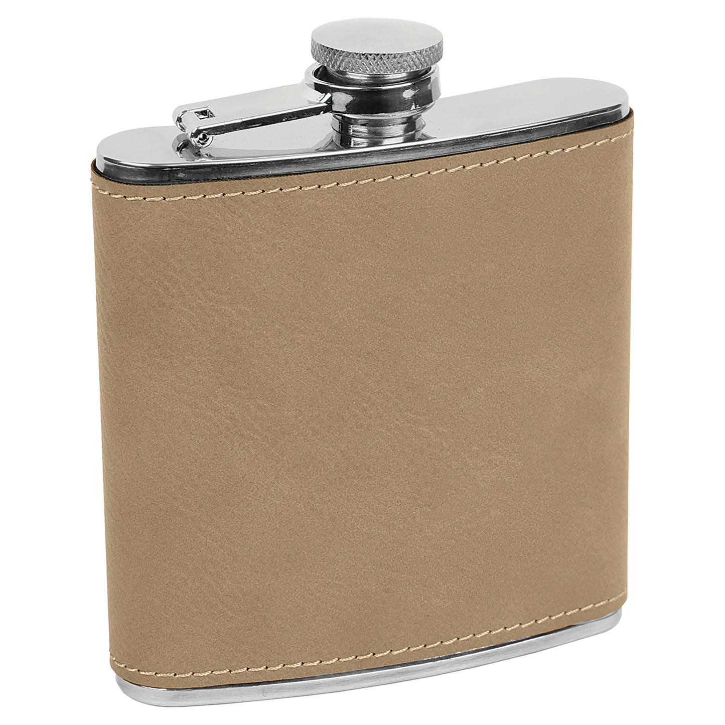 Engraved Faux Leather 6 oz. Flask