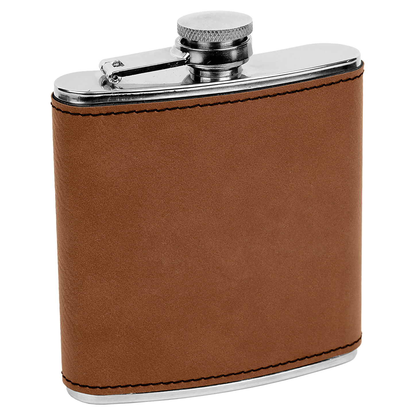 Engraved Faux Leather 6 oz. Flask