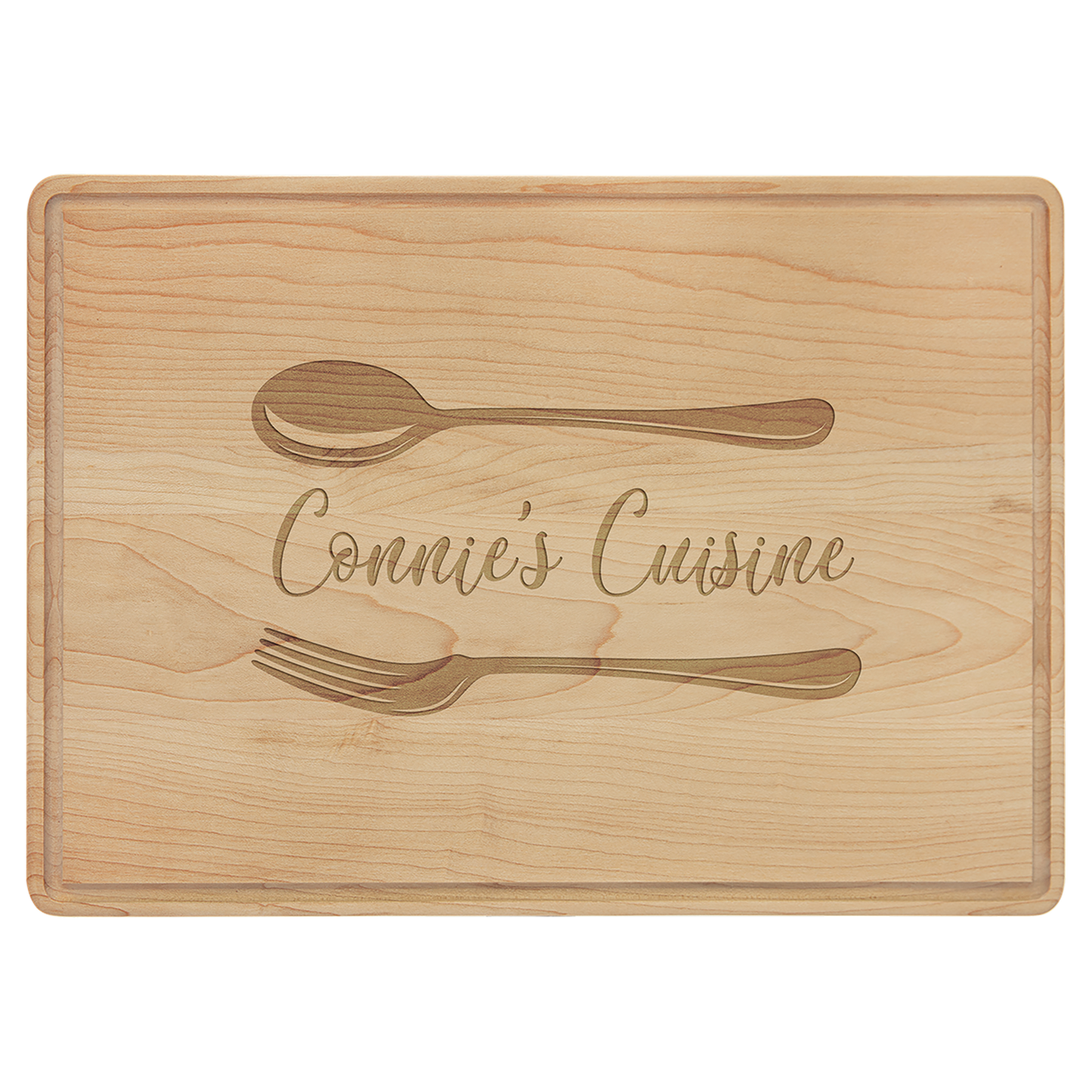 Personalized 13" X 9" Maple Drip Ring Cutting Board