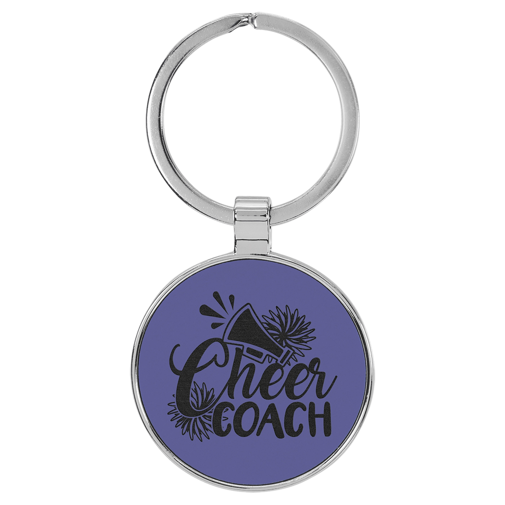 Leatherette/Metal Circle Keychain
