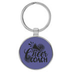 Leatherette/Metal Circle Keychain