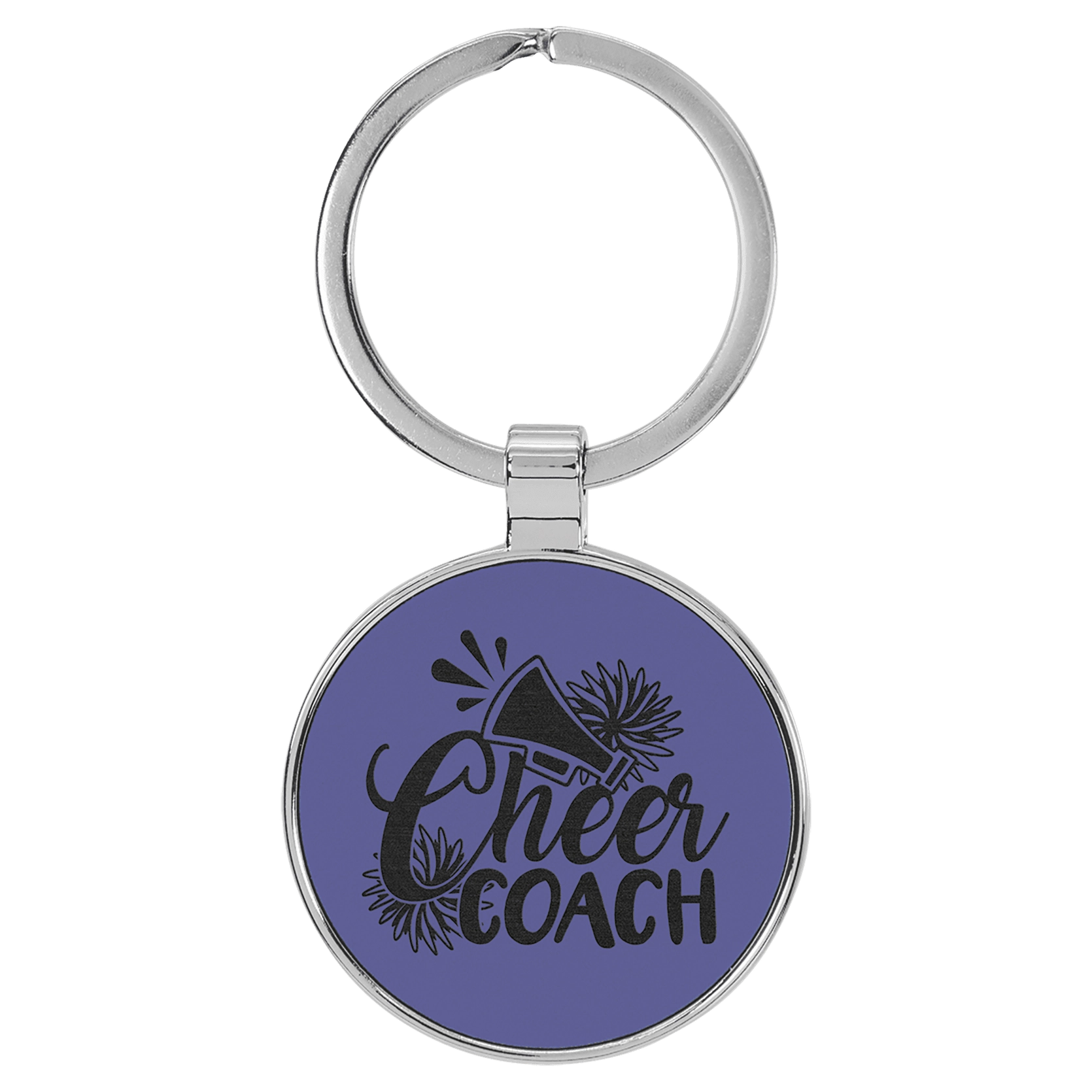 Leatherette/Metal Circle Keychain
