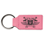 Leatherette Rectangle Stitched Keychain