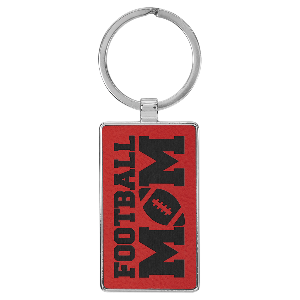 Leatherette/Metal Rectangle Keychain