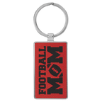 Leatherette/Metal Rectangle Keychain