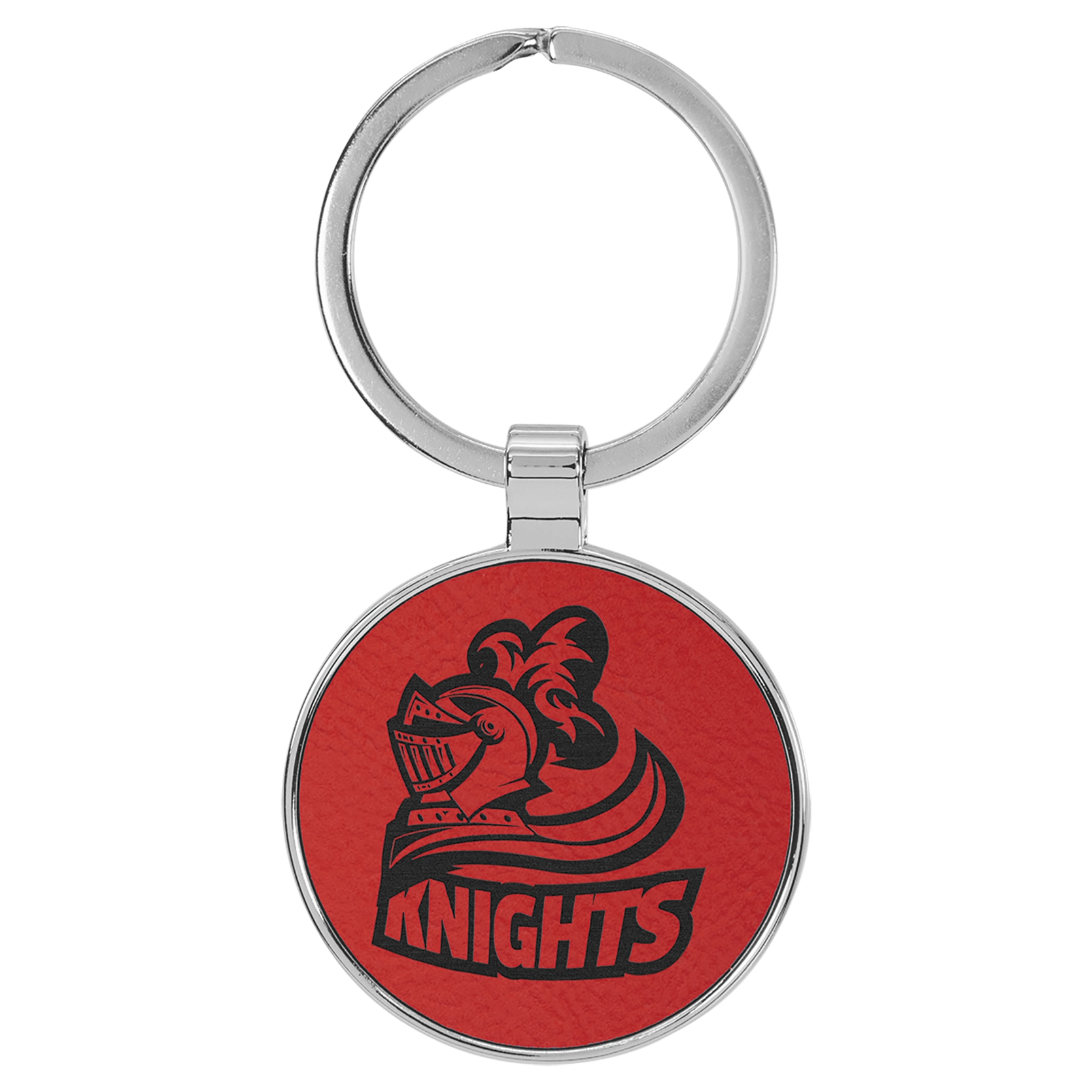 Leatherette/Metal Circle Keychain