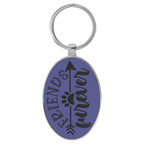 Leatherette/Metal Oval Keychain