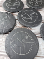 4-Inch Round Slate Coaster