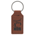 Leatherette Rectangle Stitched Keychain
