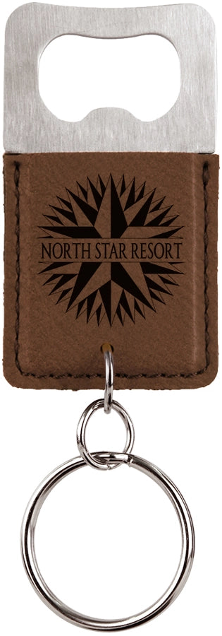 Leatherette Bottle Opener Keychain