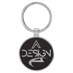 Leatherette/Metal Circle Keychain