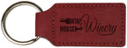 Leatherette Rectangle Stitched Keychain