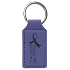 Leatherette Rectangle Stitched Keychain