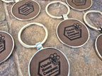 Leatherette/Metal Circle Keychain