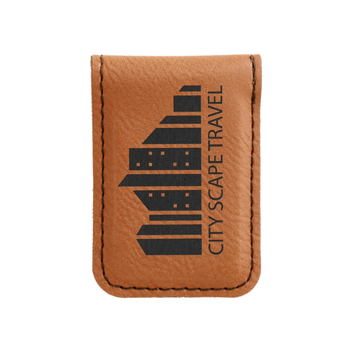 Custom Laser Engraved Leatherette Money Clip