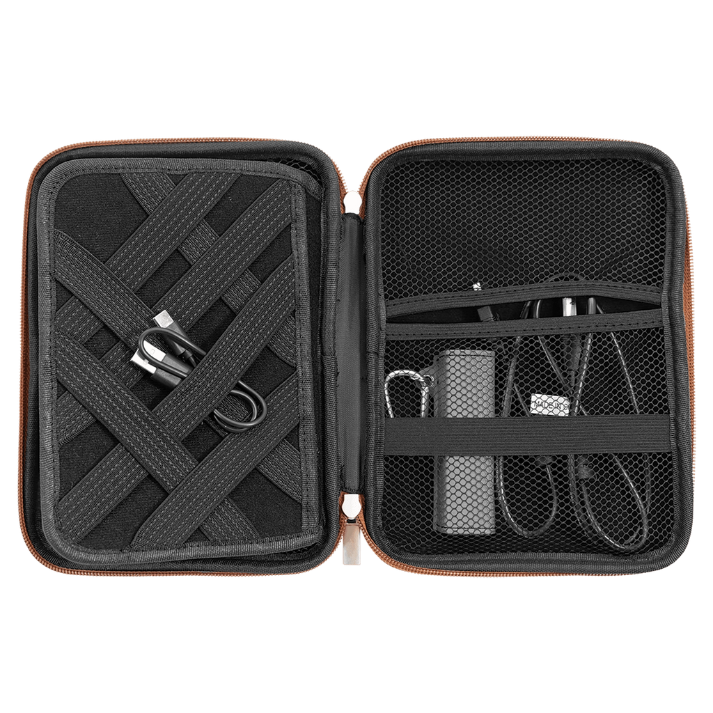 8 1/2" x 6" x 1 3/4" Leatherette Cord Organizer Case