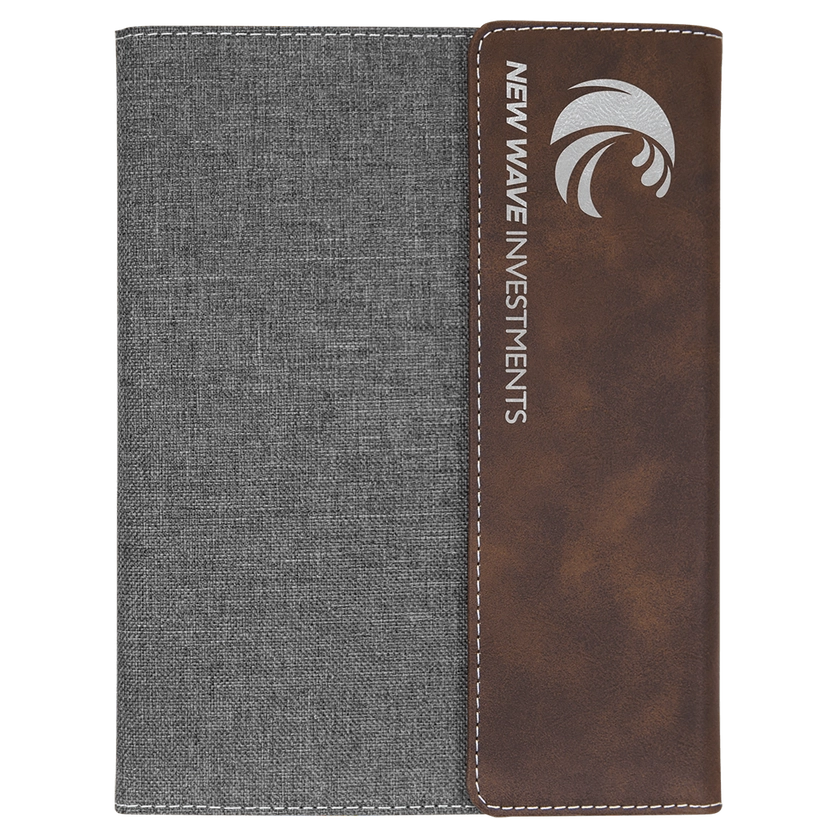 7" x 9" Leatherette / Gray or Black Canvas Portfolio