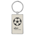 Leatherette/Metal Rectangle Keychain