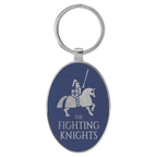 Leatherette/Metal Oval Keychain