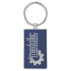 Leatherette/Metal Rectangle Keychain