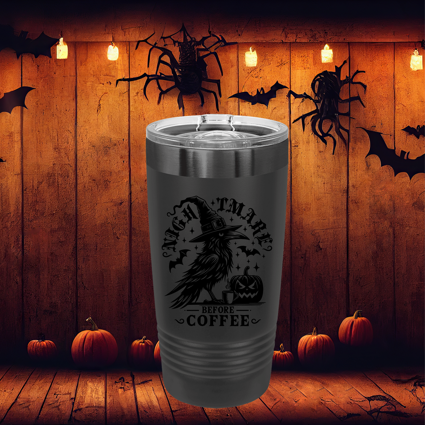 Spooky Halloween 20 oz. Custom Engraved Tumblers – Available in Black on Black or Black on White
