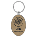 Leatherette/Metal Oval Keychain
