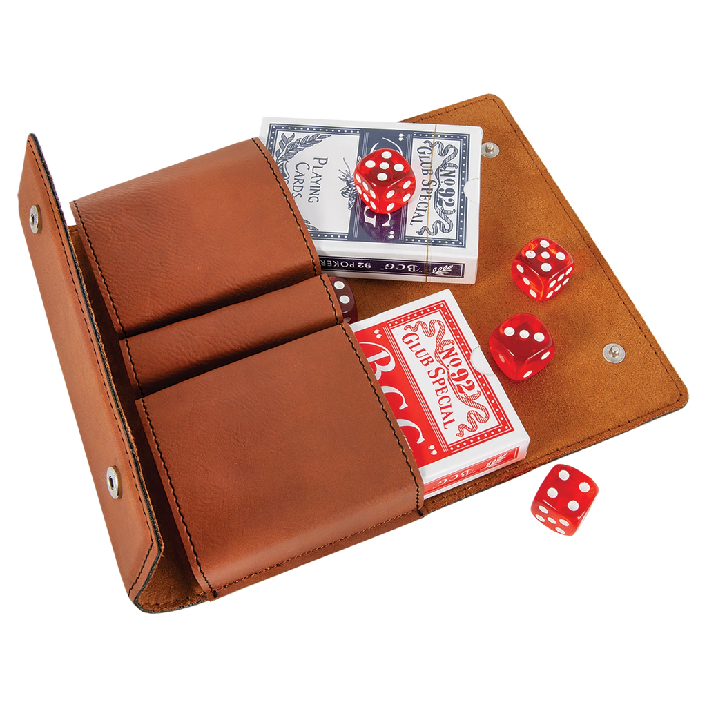 Leatherette Card & Dice Set