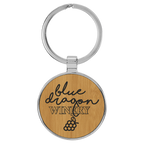 Leatherette/Metal Circle Keychain