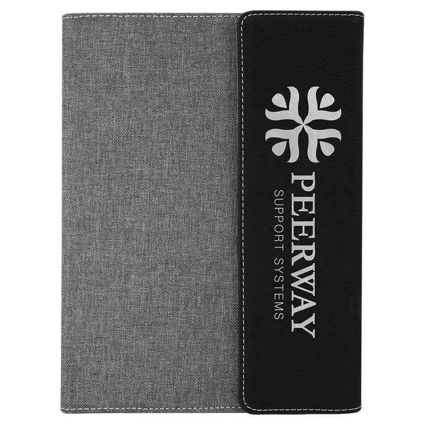 7" x 9" Leatherette / Gray or Black Canvas Portfolio