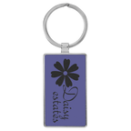 Leatherette/Metal Rectangle Keychain