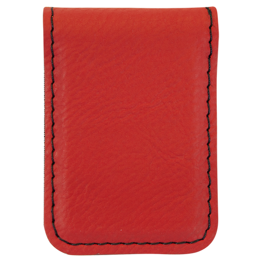 Deer with USA Flag Faux Leather Money Clip