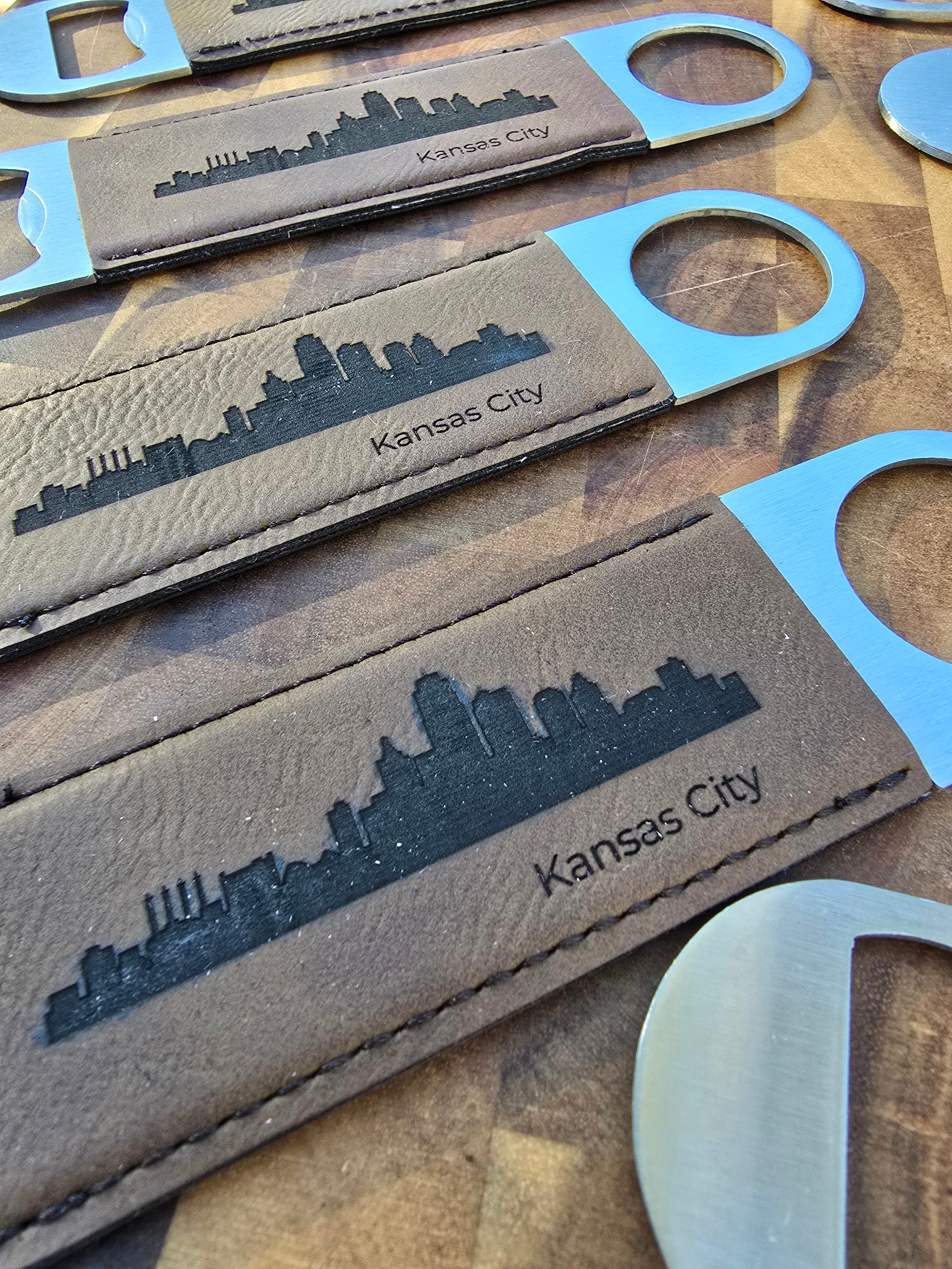 Custom Laser Engraved Leatherette Bottle Opener for Corporate Gifts, Souvenir Gifts, Visitor Centers