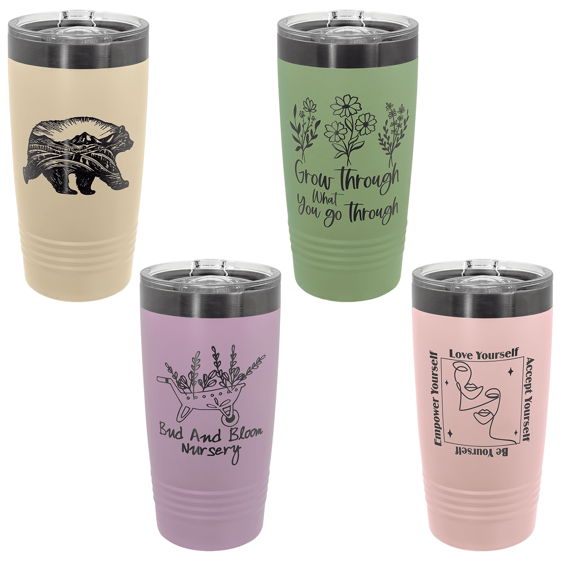 New! - Custom Laser Engraved Polar Camel 20 oz. ION-Plated Tumbler