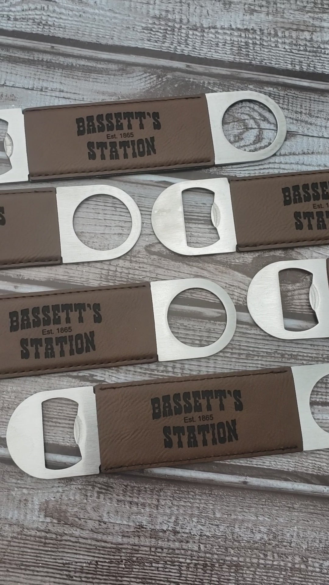 Dark Brown Leatherette Custom Logo Bottle Opener for Souvenir Shop - Tourist Gift