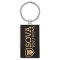 Leatherette/Metal Rectangle Keychain