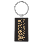 Leatherette/Metal Rectangle Keychain