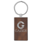 Leatherette/Metal Rectangle Keychain