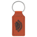 Leatherette Rectangle Stitched Keychain