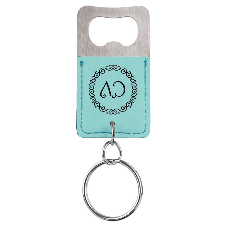 Leatherette Bottle Opener Keychain