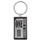 Leatherette/Metal Rectangle Keychain