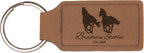 Leatherette Rectangle Stitched Keychain