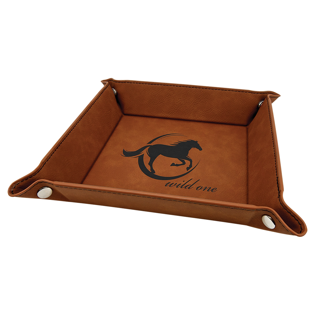 6" x 6" Leatherette Snap Tray