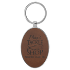 Leatherette/Metal Oval Keychain