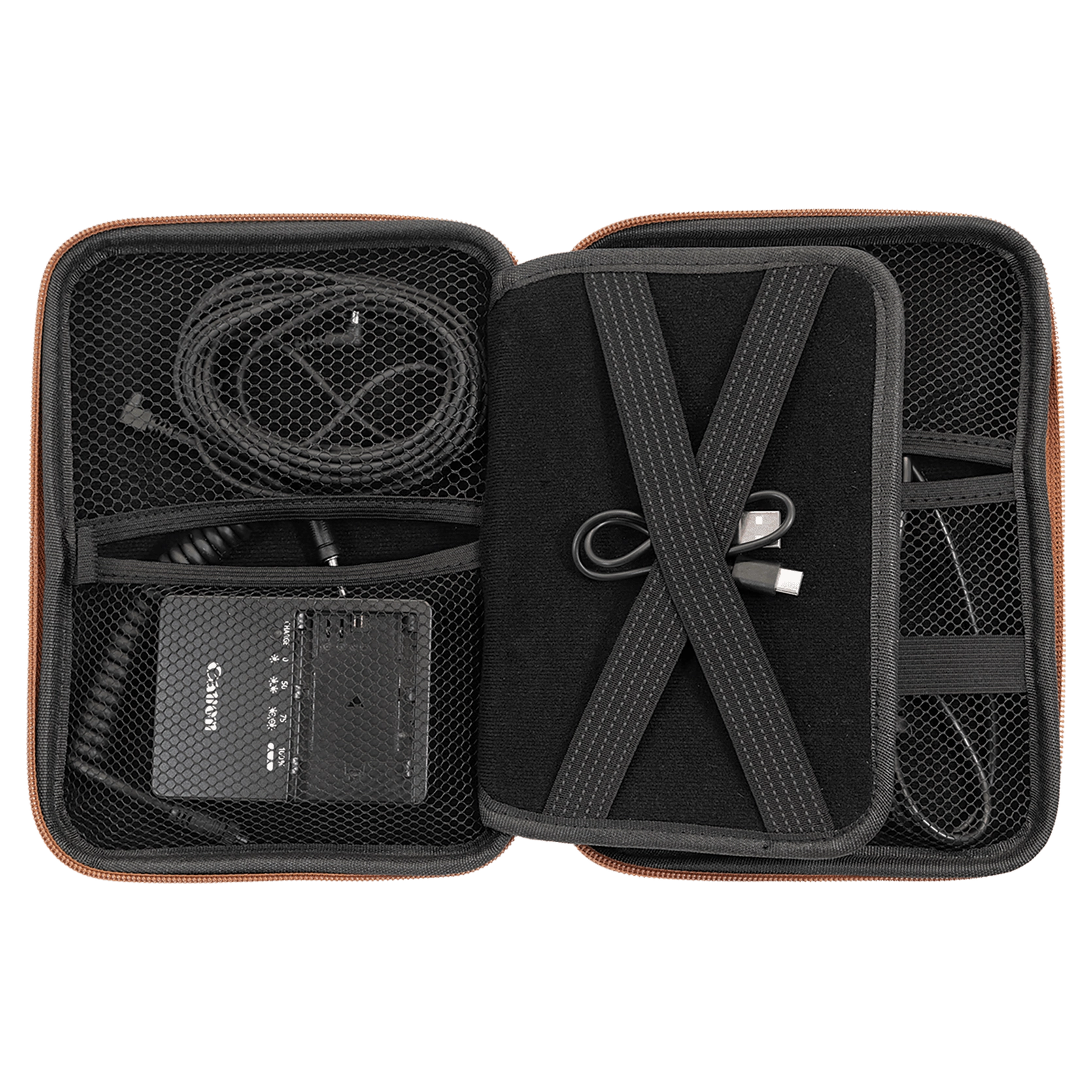 8 1/2" x 6" x 1 3/4" Leatherette Cord Organizer Case