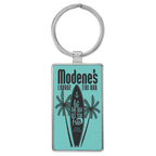 Leatherette/Metal Rectangle Keychain