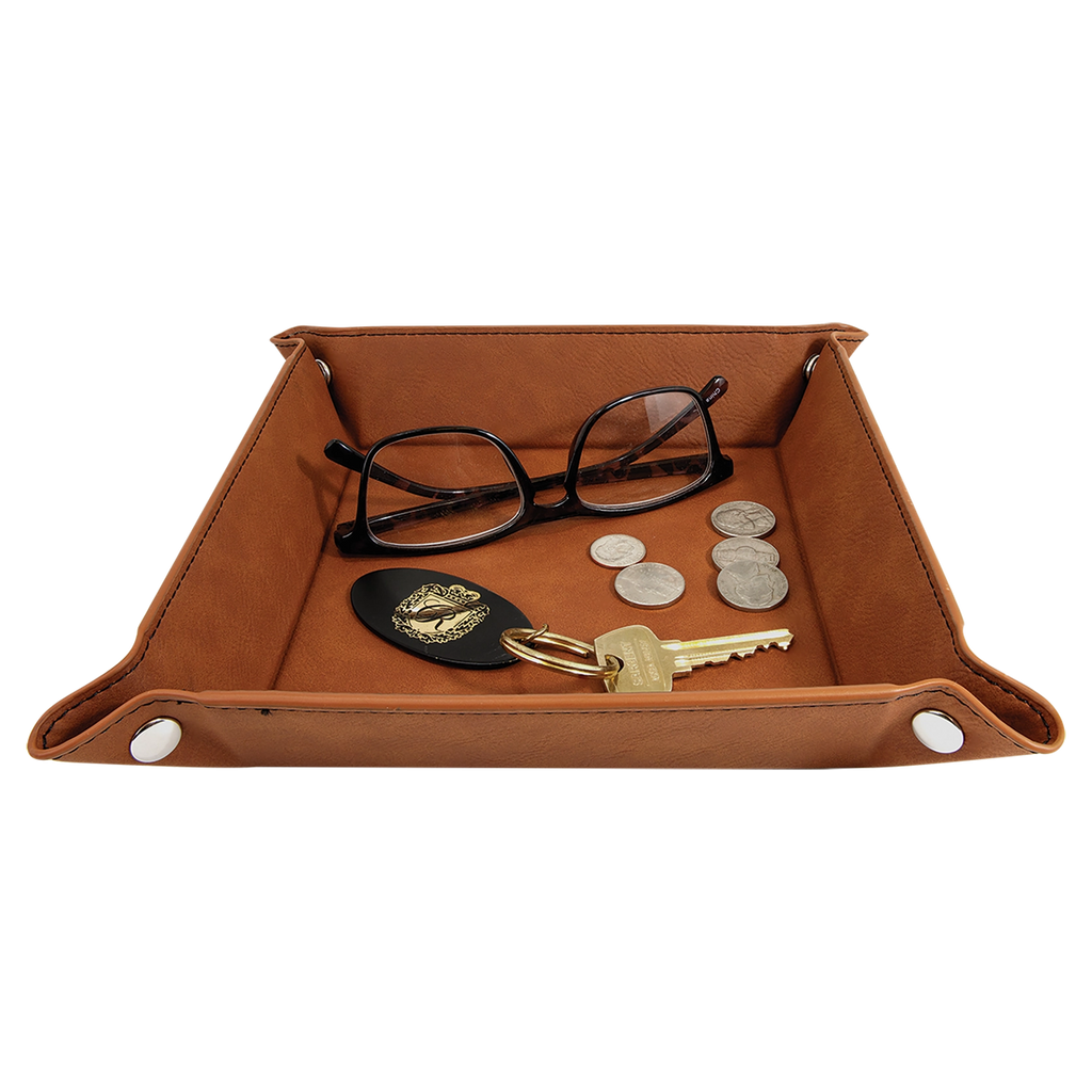 6" x 6" Leatherette Snap Tray