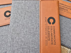 7" x 9" Leatherette / Gray or Black Canvas Portfolio