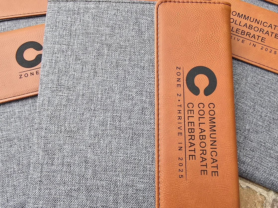 7" x 9" Leatherette / Gray or Black Canvas Portfolio